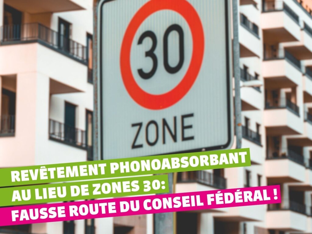 Les Vert·e·s interpellent le Conseil d’État sur les conséquences inquiétantes du projet fédéral visant à restreindre la possibilité pour les communes d’instaurer des zones 30km/h pour lutter contre le bruit routier.